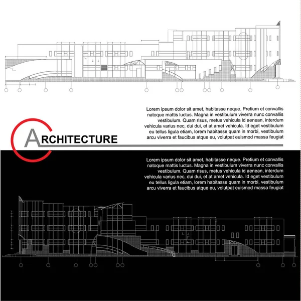 Fondo Arquitectónico Parte Del Proyecto Arquitectónico Ilustración Vectorial — Vector de stock