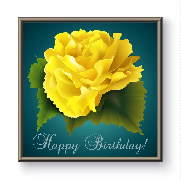 Fleurs Bégonia Jaune Avec Libellé Joyeux Anniversaire Isolé Sur Fond Illustrations De Stock Libres De Droits