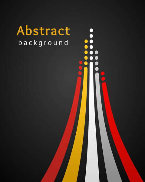 Colored stripes with circles over black background. 