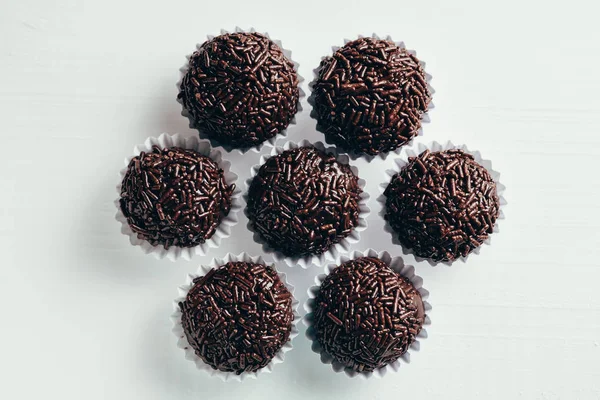 Brigadeiro Est Une Truffe Chocolat Maison Typique Brésil Cacao Lait — Photo