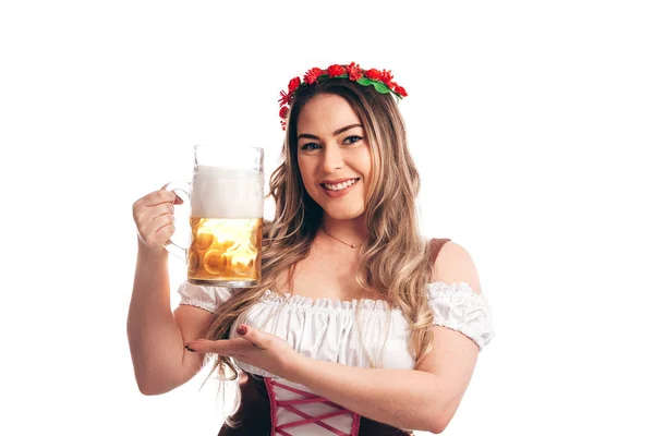 Donna Bavarese Che Celebra Oktoberfest — Foto Stock