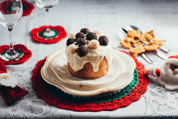Noel Kek Panettone Yılbaşı Süsleri — Stok fotoğraf