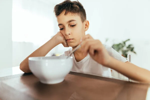 Child Poor Appetite Meal Concept Lack Appetite — Stock Photo, Image