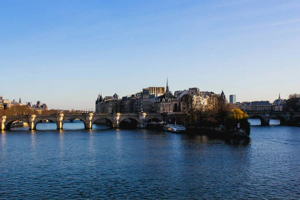 View of the island above the Seine River in Paris, France