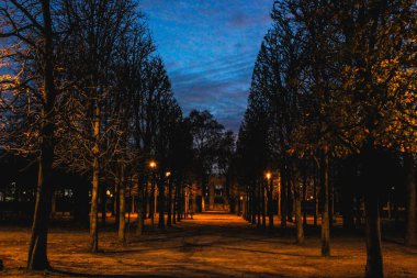 Paris, Fransa 'daki Tuileries Garden' da mavi saat