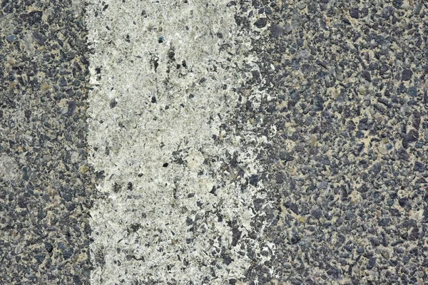 Worn White Reflective Road Marking Close Asphalt Pavement — Stock Photo, Image