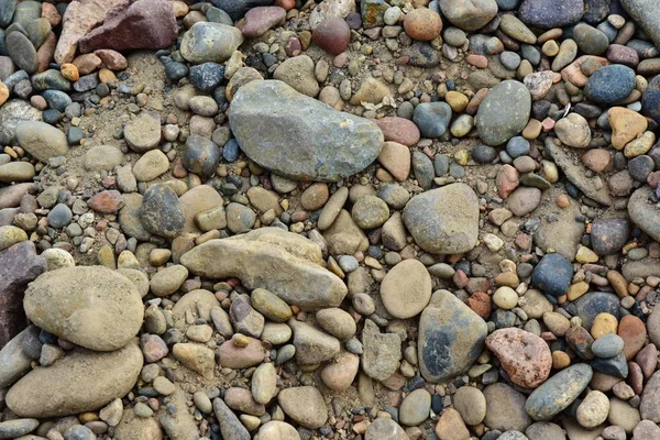 Pierres Avec Sable Différentes Formes Taille Couleur Gravier Pavés Forment — Photo