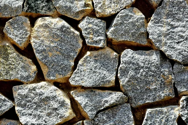 Rough Wall Granite Cobblestones Different Shapes Sizes Original Design Background — Stock Photo, Image