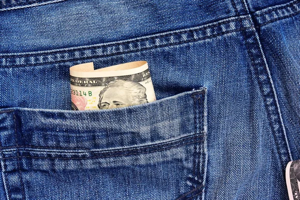 Président Hamilton Sur Billet Dollars Sort Poche Jeans Seuls Les — Photo