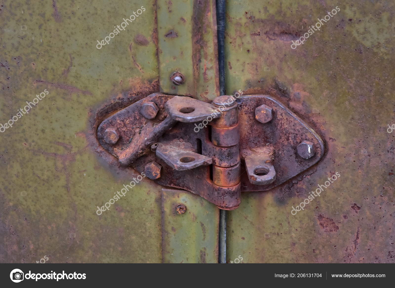 Rusty Door Hinge Old Military Car Hinge Holes Fixing Door