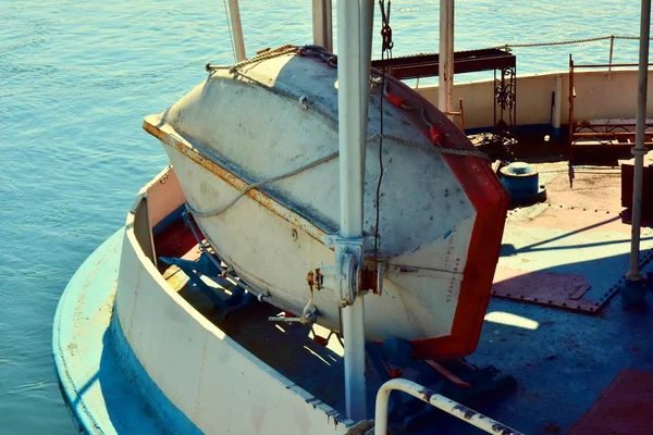 Krasnojarsk Russland Ufer Des Jenissei Das Rettungsboot Ist Speziellen Liften — Stockfoto