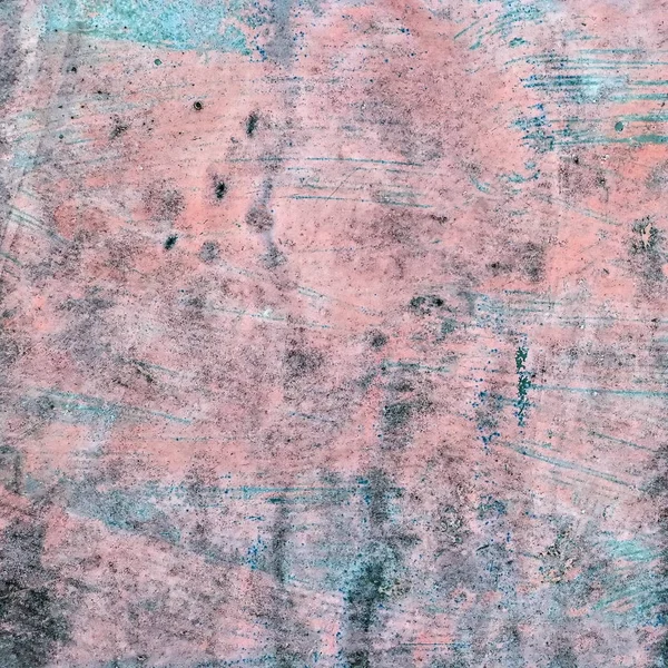 Aşınmış metal doku. Paslı renkli Metal ile kırık boya, grunge pembe, beyaz, gri kare arka plan