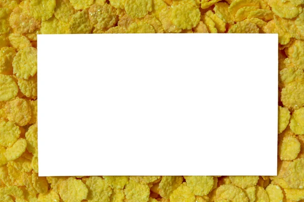 孤立的模拟你的文本在一个坚实的一层玉米片的背景 — 图库照片