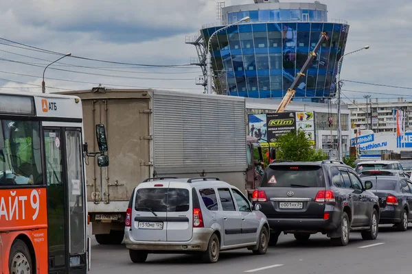 Srpna 2018 Krasnojarsk Rusko Městské Automobilové Dopravy Velkém Městě — Stock fotografie