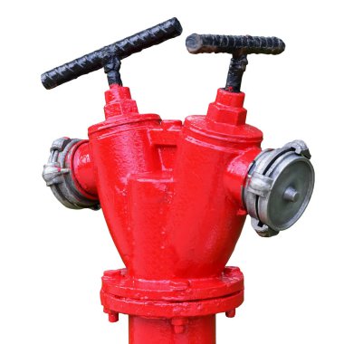 Çift yangın hidrant kırmızı yakın çekim