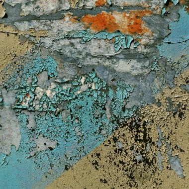 sarı ve gri eski kaba beton yüzeyinde soyulması boya