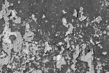 eski kaba beton yüzeyinde soyulması boya beyaz. Siyah Beyaz görünümü