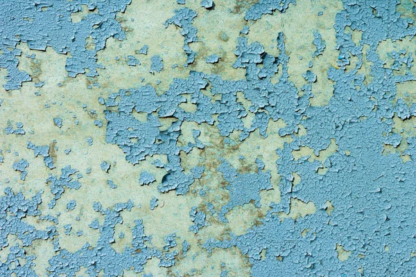 Světlé Modré Odlupující Malbu Staré Drsný Betonový Povrch — Stock fotografie