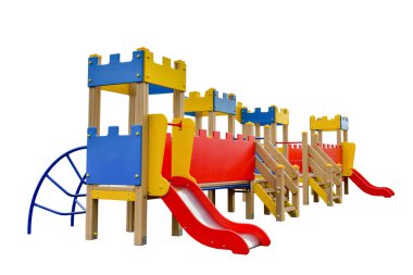 Beyaz arka plan üzerinde izole park bahçesinde üzerinde renkli Bahçesi