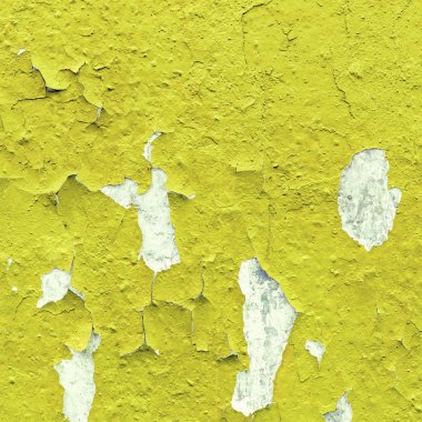 açık renkli sarı eski kaba beton yüzeyinde soyulması boya