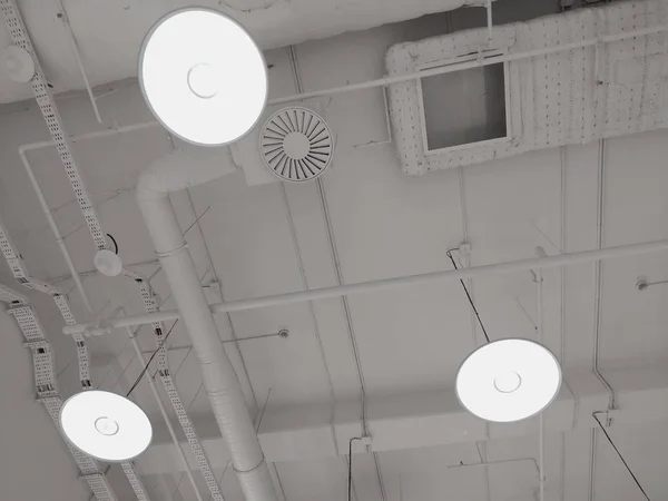 indoor ventilation system on hight ceiling of large building