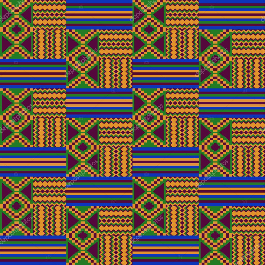 Ethnic seamless pattern  Kente cloth  Tribal print 