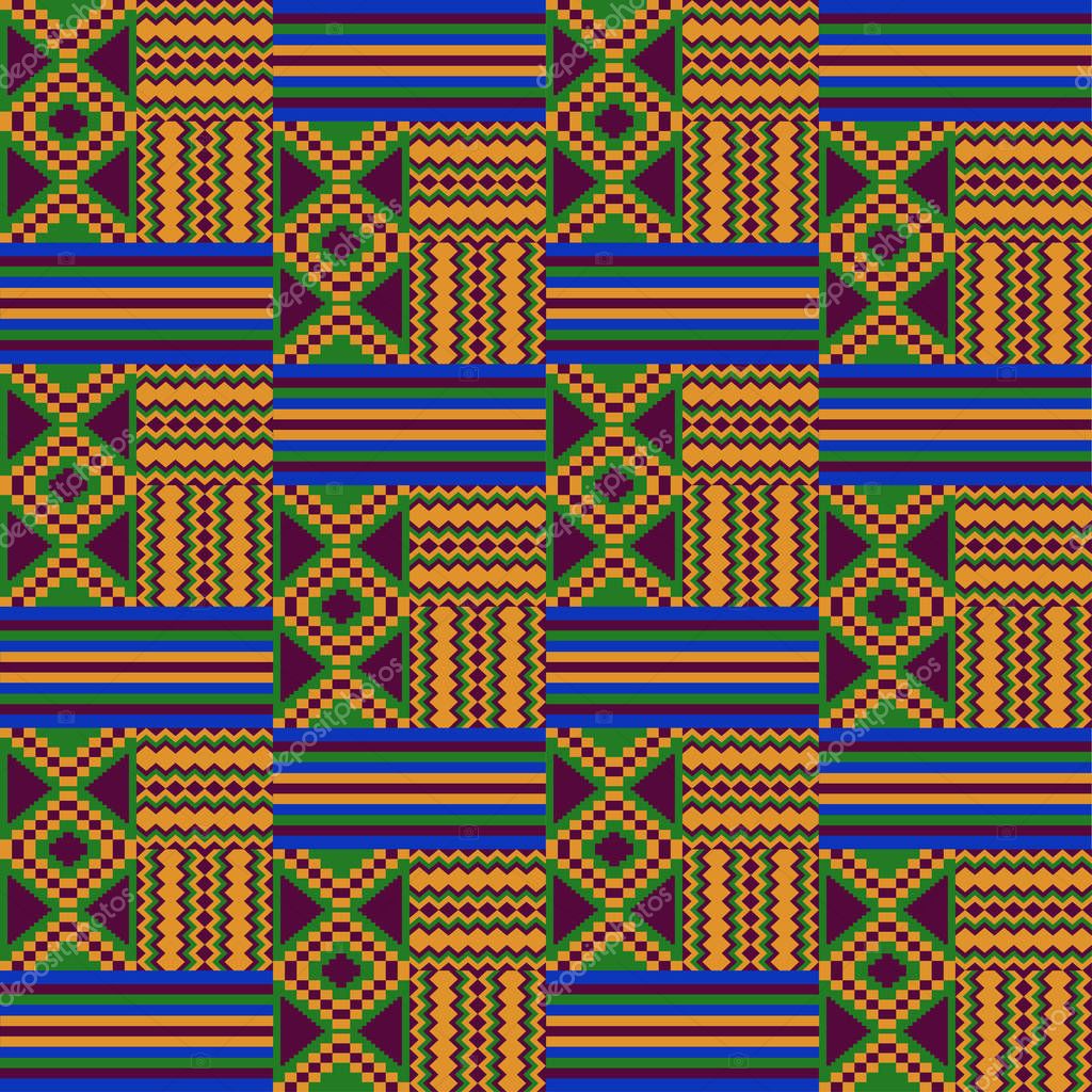 Ethnic seamless pattern  Kente cloth  Tribal print 