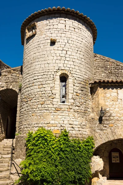 Kulatá Staré Přírodní Kamenná Věž Malé Vesnici Montelimar Der Ardeche — Stock fotografie