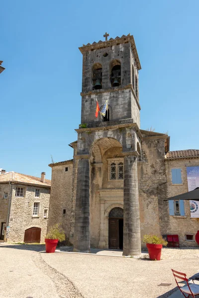 Francie Labeaume Ardeche Církev Saint Pierre Středověké Vesnice — Stock fotografie