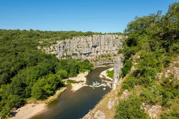 Wunderschöne Landschaft Mit Schluchten Und Felsen Fluss Ardeche Beim Cirque — Stockfoto