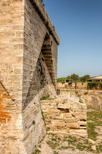 Antigua Torre Defensa Punta Amer Cerca Coma Construida Con Rocas —  Fotos de Stock