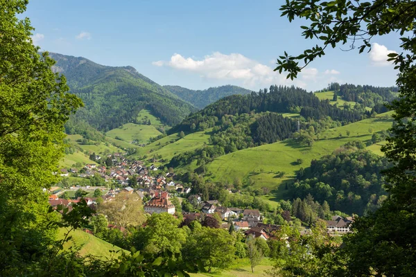 Het kleine dorpje Muenstertal in het Zwarte Woud — Stockfoto