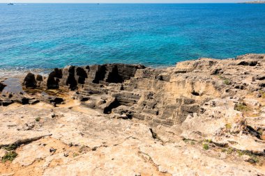 Island Mallorca punta de Amer Kayalık kıyıları