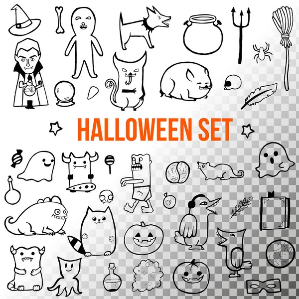 canavarlar ve Cadılar Bayramı için öğeleri kümesi