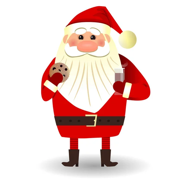 Santa Claus Stands Met Een Welsh Cookie — Stockvector