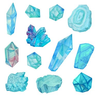 Sulu boya kristalleri beyaz arka plan üzerinde izole