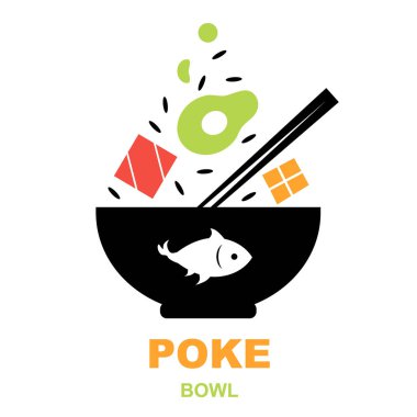 Poke kase logosu beyaz arka plan üzerinde