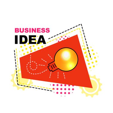 Parlak afiş vektör iş fikri lambalı. 