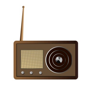 Radyo beyaz arka plan üzerinde izole retro tarzında