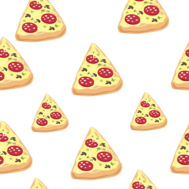 Beyaz arka plan üzerinde pizza ile Seamless Modeli