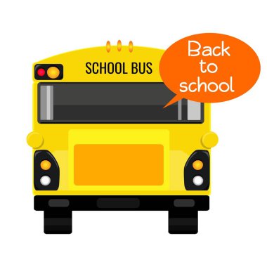 Okula geri bir işaret ile Okul otobüsü.