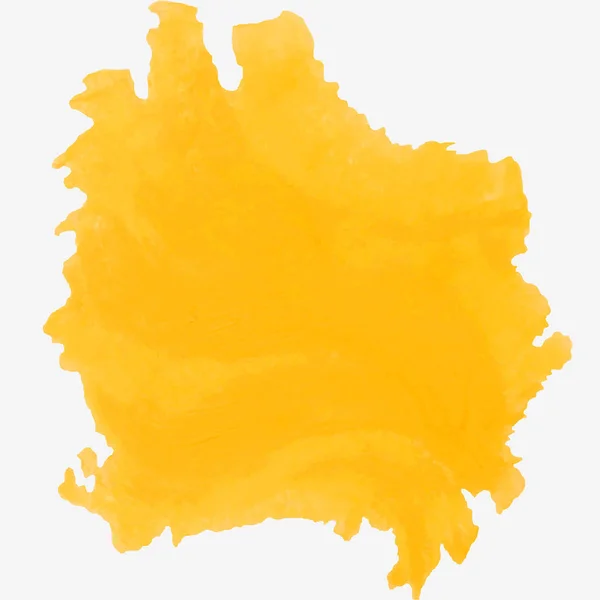 Tache de peinture jaune vif isolé sur fond blanc. Teinture à l'huile . — Image vectorielle