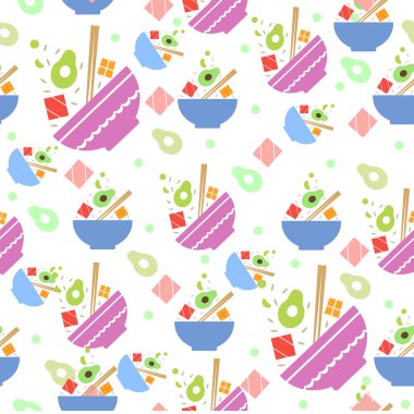 Poke kase ile çok renkli dikişsiz desen.