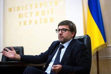 Ukrayna, Ukrayna Denys Chernyshov cezaevi hizmet Kiev, Ukrayna bir brifing sırasında Başkanı Yardımcısı Adalet Bakanı. 12 Ocak 2017.