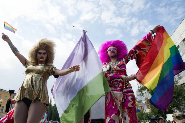 Lidé Účastní Rovnosti Březen Pořádané Lgbt Komunity Kyjev Ukrajina Června — Stock fotografie