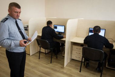 Kiev, Ukrayna trafik ihlalleri fotoğraf video algılama polis merkezi. 4 Temmuz 2016.