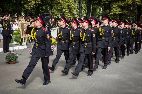 Ukrainian Children Cadet Lyceum Attend First Day School Kiev Ukraine — Stock Photo, Image