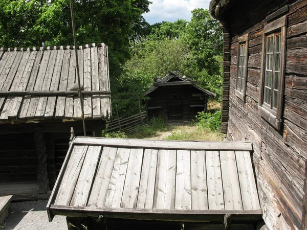 Ιστορικό Κτήριο Στο Μουσείο Skansen Στη Στοκχόλμη Της Σουηδίας Ιουνίου — Φωτογραφία Αρχείου