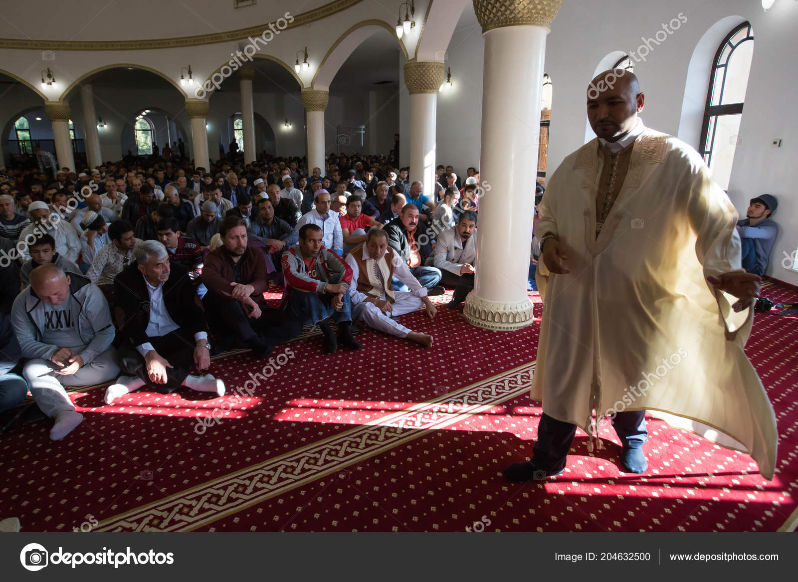 muslims pray rahma mosque holiday kurban bayram kiev ukraine september stock editorial photo c oleksii chumachenko 204632500