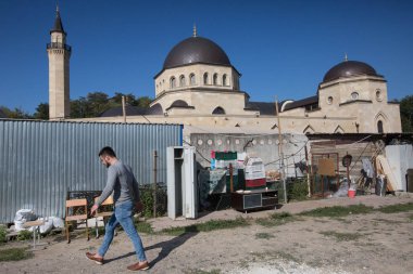 Kiev, Ukrayna Ar-Rahma Camii'nde Kurban Bayram Müslüman tatil. 1 Eylül 2017.